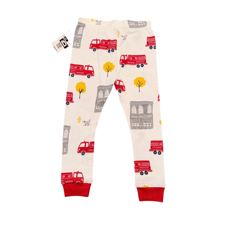 Carter's Just One You Toddler Boys Fire Truck Pajama Pants Size 2T Cream Red 6R2